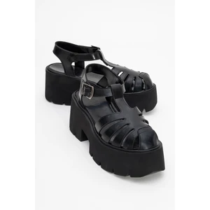 Verua Siyah Kalın Taban Sandalet