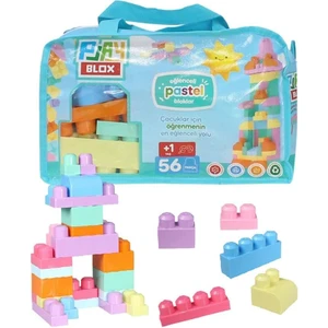 Play Blox 2915 Pastel Renkler Mega Blok Seti 56 Parça Mavi Çantalı