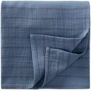 Naturel Battaniye 90X100CM Indigo Çift Çizgili