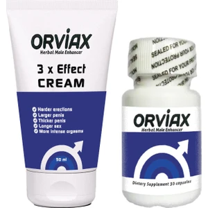 Orvıax Cream Erkeklere Gecikmeye Sertleşmeye Büyütmeye Üç Etkili Mucize Krem + Orviax 30LU Kapsüller