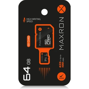 64 GB Hafıza Kartı UHS-I Sınıf 10 Hızlı Veri Aktarımı 100 Mb/s Adaptör Dahil