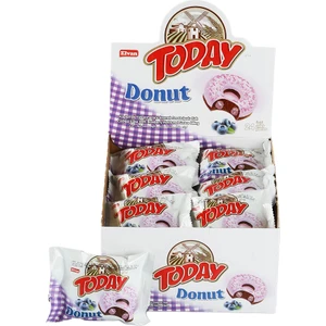 Today Yabanmersinli Donut Kek 24×35 g - Şeker, Buğday Unu, Yumurta ve Bitkisel Yağ İçeren Tekli Paket Taze Lezzet