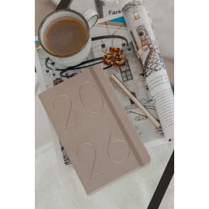 Matt Notebook 2026 Yılı 13X21 cm Günlük Ajanda Bej