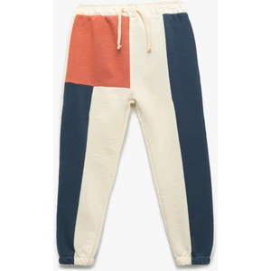 Renk Bloklu Şardonlu Pamuklu Jogger Eşofman Altı