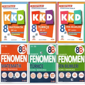 Fenomen Yayıncılık Kurmay Kkd+Fenomen 8b 8. Sınıf Matematik+Fen B.+Türkçe (6 Kitap)