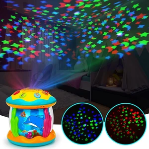 Learning Fun Işıklı Sesli Projektör Müzikli Oyuncak Aktivite Oyuncağı Davul Gece Lambası Duyusal Oyuncak