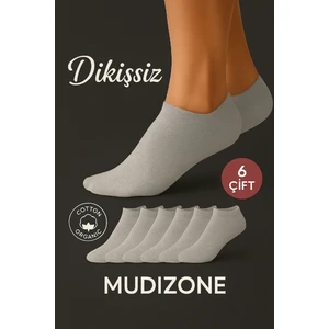 6'lı Dikişsiz Unisex Beyaz Sneaker 6 Çift Terletmez Pamuk Bilek Boy Çorap Seti