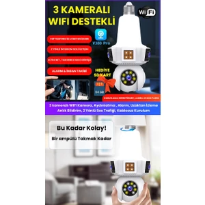 Ampül Kamera, Wıfı, 9mp, Alarm, Uzaktan Izleme, Hareket Tabiki, Anlık Bildirim,gece Görüşü, Kablosuz