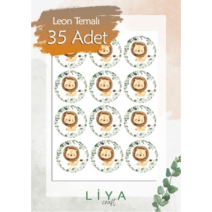 Aslan Sticker Set 3 cm 35 Adet