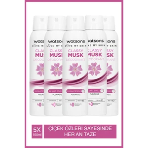 Classy Musk Deodorant Sprey Pudrasız 150 Ml X5 Adet