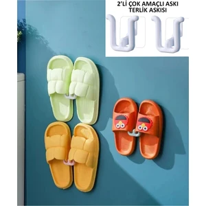 Güçlü Plastik Yapışkanlı Banyo Mutfak Hol Vb. Alanlar Için Çok Amaçlı Askı Terlik Askısı