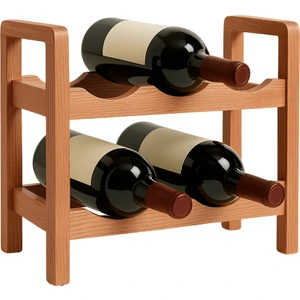 2 Katlı Ahşap Dekoratif Şaraplık Şık Modern Tasarım Şişe Viski Şampanya Içki Rafı Şişe Rafı Şarap Rafı Yıllandırma Dolabı
