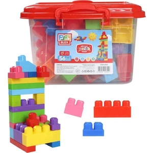 Toru Toys Play Blox Yapı Oyuncakları 56 Parça Kovalı Parlak Renkler Mega Blok Seti 3042