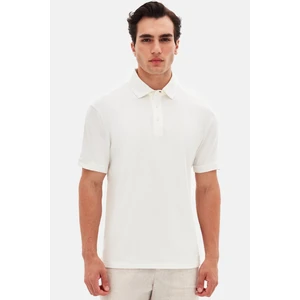 Twn Slim Fit Ekru Pike Dokulu T-Shirt 4EC146011784M