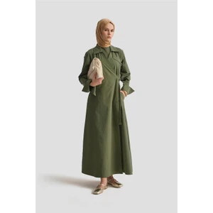 Kemerli Anvelop Elbise 25KD9008 Haki