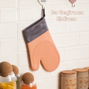 3137-1 Silikon Yanmaz Yapışmaz Fırın Eldiveni Pudra