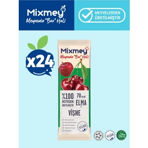 Vişne Meyve Barı 24 Adet | Sağlıklı Atıştırmalıklar – Vegan, Glutensiz, Koruyucusuz (20GR X 24 ADET)