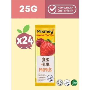 Bee Çilek Ve Propolis Meyve Bar | Vejetaryen, Glutensiz Sağlıklı Atıştırmalık - 25gr X 24 Adet
