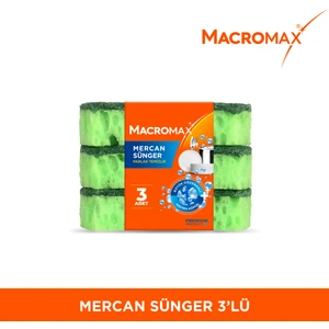 Mercan Bulaşık Süngeri 3'lü Paket, Büyük Gözenekli Bol Köpük Sağlayan Ergonomik Sünger
