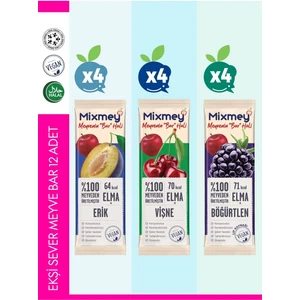 Ekşi Sever Meyve Barı – 12 Adet | Sağlıklı Atıştırmalıklar – Vegan, Glutensiz (20GR X 12 ADET)