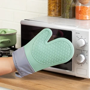 3137-3 Silikon Yanmaz Yapışmaz Fırın Eldiveni Yeşil