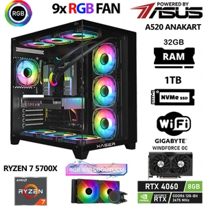 Sword X32 Ryzen 7 5700X 32GB Ram 1tb M.2 Nvme SSD 8gb RTX4060 Sıvı Soğutmalı Oyuncu Bilgisayarı
