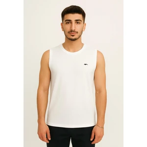 Erkek Beyaz Askılı T-SHIRT-D690