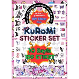 Ceres Studio Kuromi Sanrio Sticker Set - 10 Sayfa 159 Adet Etiket ( Planlayıcı Bullet Journal Için Uygundur.)