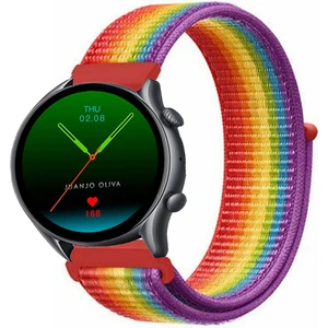 Amazfit Gtr 3 ve Gtr 3 Pro Akıllı Saat Uyumlu Spor Kumaş Desenli Cırt Cırtlı Kordon Kayış