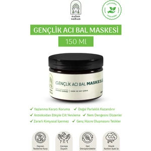 Nalan Sultan | Gençlik Acı Bal Maskesi, Orijinal Acı Ballı Yüz Maskesi, Honey Glow Mask, Nem ve Elastikliği Artırır (150 ml)