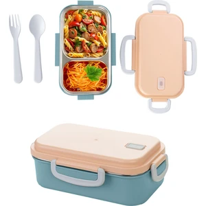 Kitchen Life Aura Paslanmaz Çelik Beslenme Kabı 450 ml - Kaşık Çatallı Yemek Kabı