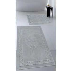 Cotton Crafty Pamuk Dokuma Su Emici Banyo Paspas Seti, Banyo Halısı, Victoria 2 Li Klozet Takım 60X100 - 60X50