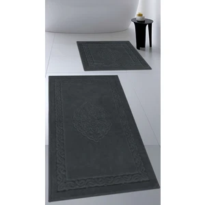 Cotton Crafty Pamuk Dokuma Su Emici Banyo Paspas Seti, Banyo Halısı, Victoria 2 Li Klozet Takım 60X100 - 60X50