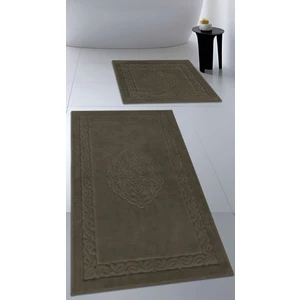 Cotton Crafty Pamuk Dokuma Su Emici Banyo Paspas Seti, Banyo Halısı, Victoria 2 Li Klozet Takım 60X100 - 60X50