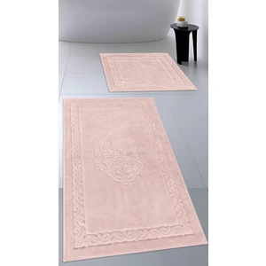 Cotton Crafty Pamuk Dokuma Su Emici Banyo Paspas Seti, Banyo Halısı, Victoria 2 Li Klozet Takım 60X100 - 60X50