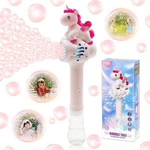 Learning Fun Unicorn Şeklinde Hazneli Baloncuk Tabancası Pilli Işıklı Oyuncak Köpük Makinesi