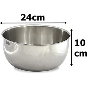 Doğuş Mutfak Paslanmaz Çelik Karıştırma Kabı 24CM 3,5 Litre Çırpma Yoğurma Hamur Salata Pişirme Kasesi