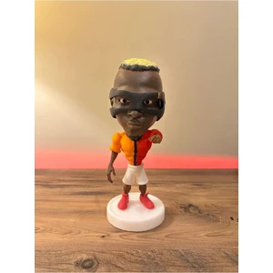 Vertex Design 3D Osimhen 3D Futbolcu Taraftar Biblo Figür 15cm Erkek Gẩlẩtẩsẩrẩy Hediyelik Oyuncak Sarı Kırmızı Aslan