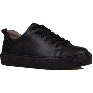 Trend Adımlar Siyah Mat Opi Hakiki Deri Kadın Sneaker