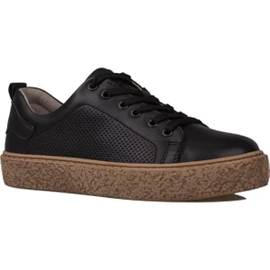 Trend Adımlar Siyah Opi Hakiki Deri Kadın Sneaker