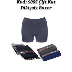 Dikişsiz Microfiber Likralı Erkek Iç Çamaşırı Boxer Mavi 2 Adet