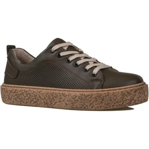 Trend Adımlar Haki Opi Hakiki Deri Kadın Sneaker