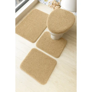 4 Parça Yıkanabilir Kaymaz Taban Banyo Paspas Seti Shaggy