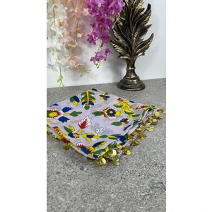 Sobe Hediyelik Pullu Tokat Yazması Çengelköy Deseni Eşarp - 100 x 100 cm Çeyizlik Yazma