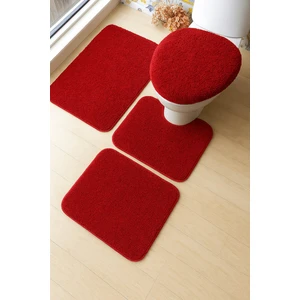 4 Parça Yıkanabilir Kaymaz Taban Banyo Paspas Seti Shaggy