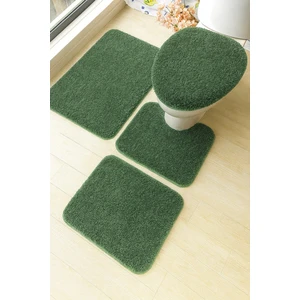 4 Parça Yıkanabilir Kaymaz Taban Banyo Paspas Seti Shaggy