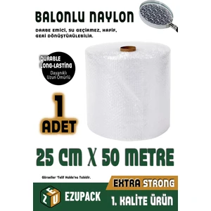 Astor Ambalaj Özel Ebat  25 cm x 50 Metre Balonlu Naylon Patpat Kalın Havalı Naylon Pat Pat Pıt Pıt