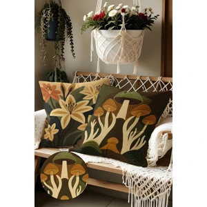 Belle Benoit 2’li Nakış Desenli, Çift Taraflı Baskı, Dekoratif Kırlent Kılıfı Seti – Bohem Stil, Fermuarlı