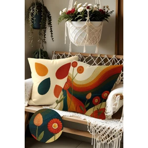 Belle Benoit 2’li Nakış Desenli, Çift Taraflı Baskı, Dekoratif Kırlent Kılıfı Seti – Bohem Stil, Fermuarlı