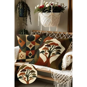 Belle Benoit 2’li Nakış Desenli, Çift Taraflı Baskı, Dekoratif Kırlent Kılıfı Seti – Bohem Stil, Fermuarlı